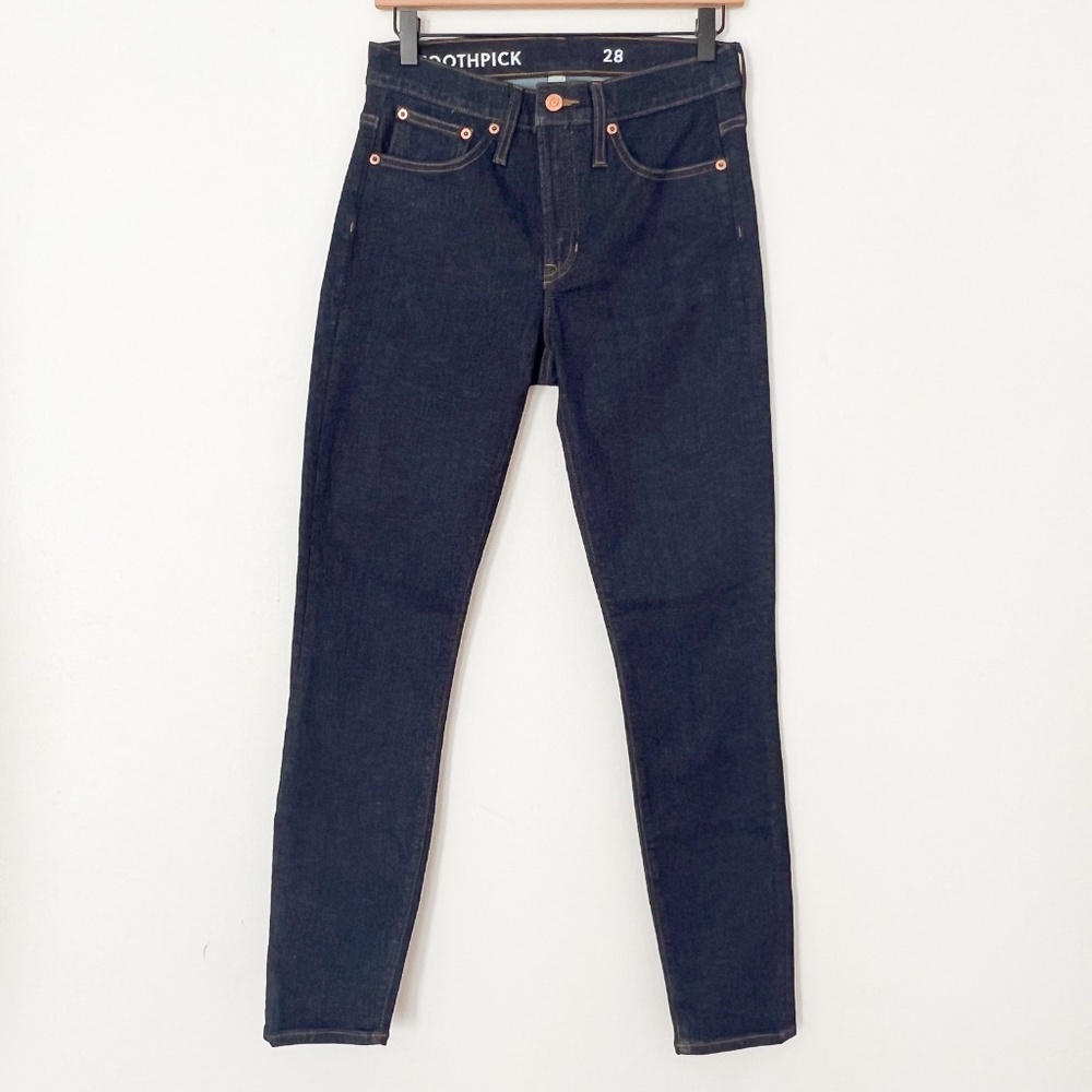 J.Crew 9” toothpick high waist skinny jean size 28 / 6 dark wash pre-owned
